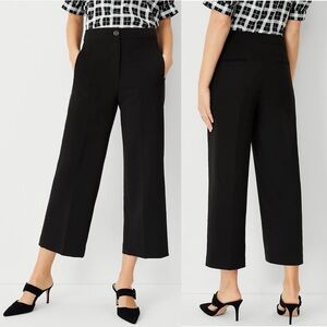 ANN TAYLOR The Kate High Rise Wide Leg Crop Pant Curvy Fit in Black Size 8